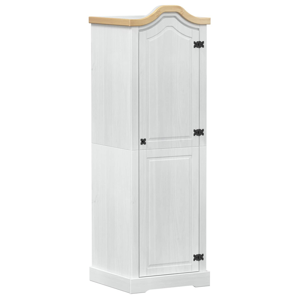 Produktbild för Klädkammare med hylla med dörr Vit 55 x 52 x 170 cm Massiv furu