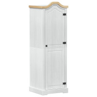 Produktbild för Klädkammare med hylla med dörr Vit 55 x 52 x 170 cm Massiv furu