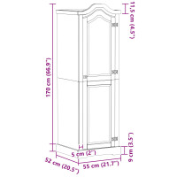 Produktbild för Klädkammare med hylla med dörr Vit 55 x 52 x 170 cm Massiv furu
