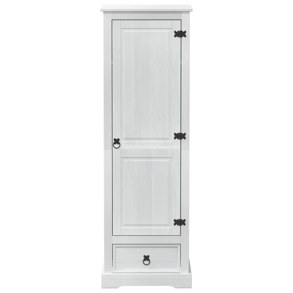 Produktbild för Klädkammare med låda med hylla Vit 55 x 50 x 170 cm Massiv furu