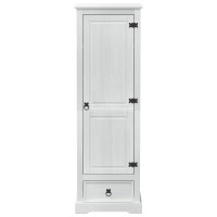 Produktbild för Klädkammare med låda med hylla Vit 55 x 50 x 170 cm Massiv furu