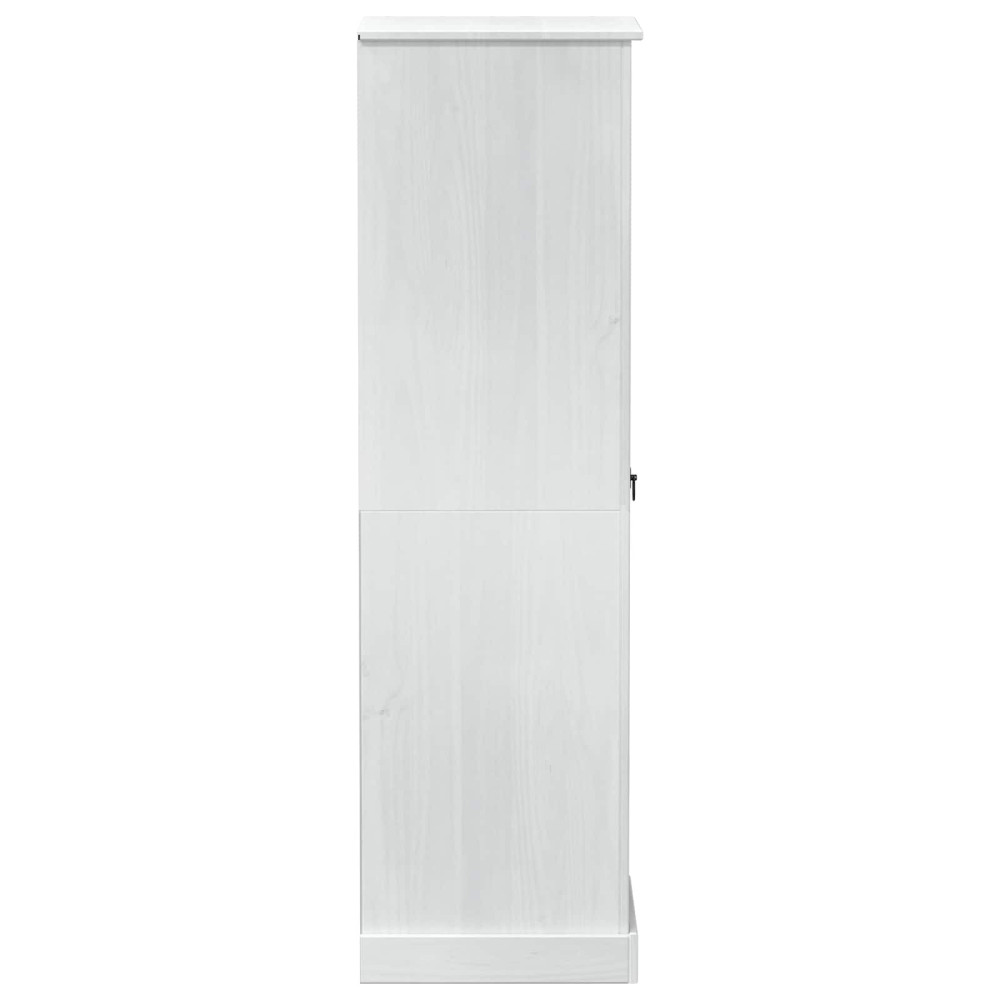 Produktbild för Klädkammare med låda med hylla Vit 55 x 50 x 170 cm Massiv furu