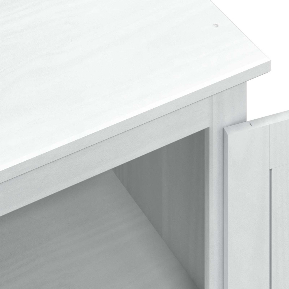 Produktbild för Klädkammare med låda med hylla Vit 55 x 50 x 170 cm Massiv furu