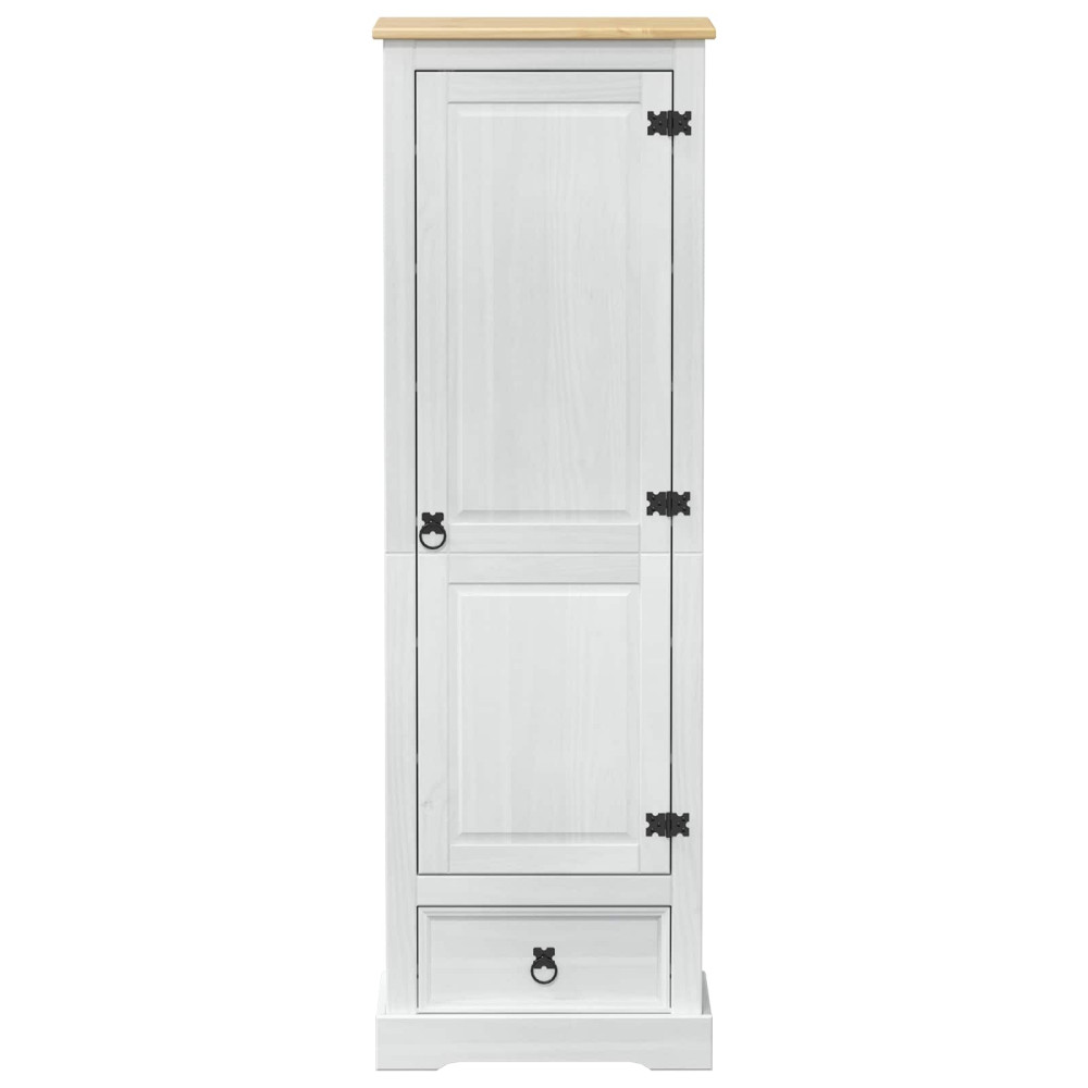Produktbild för Klädkammare med låda med hylla Vit 55 x 38 x 170 cm Massiv furu