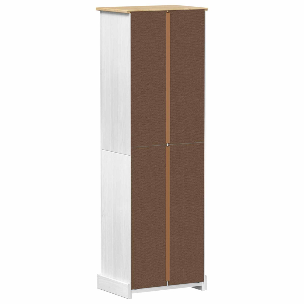 Produktbild för Klädkammare med låda med hylla Vit 55 x 38 x 170 cm Massiv furu