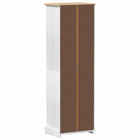 Produktbild för Klädkammare med låda med hylla Vit 55 x 38 x 170 cm Massiv furu