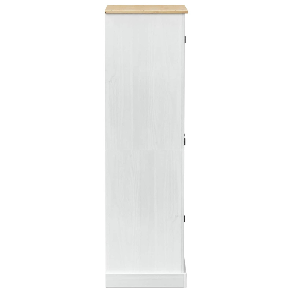 Produktbild för Klädkammare med låda med hylla Vit 76 x 50 x 170 cm Massiv furu