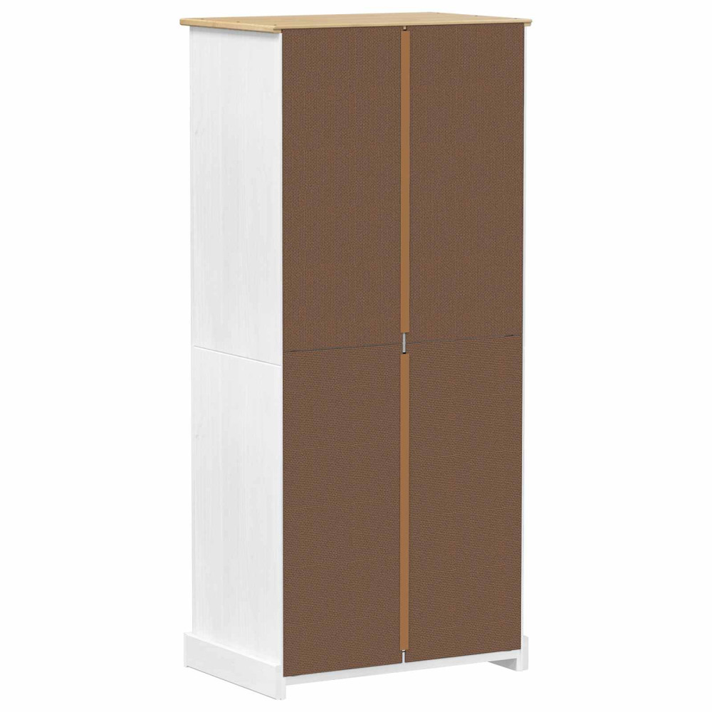 Produktbild för Klädkammare med låda med hylla Vit 76 x 50 x 170 cm Massiv furu