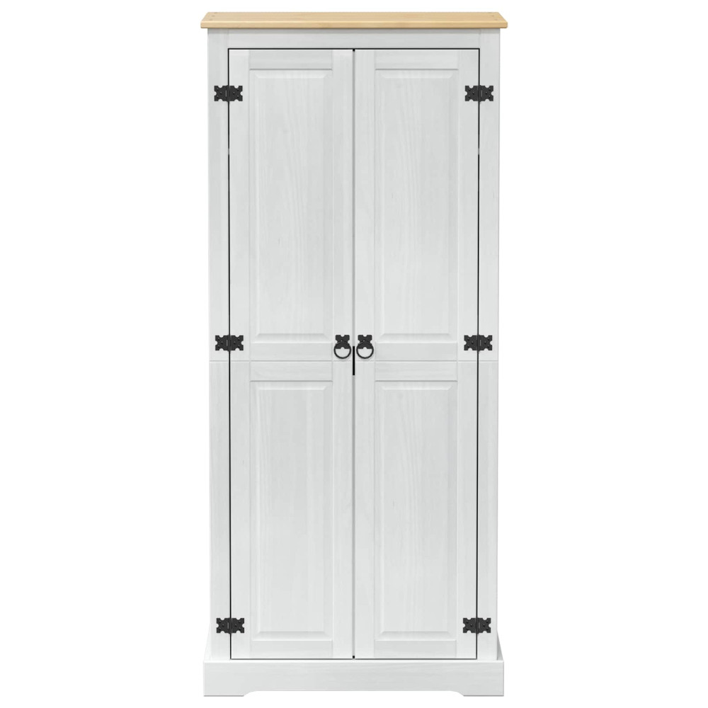Produktbild för Klädkammare med hylla med dörr Vit 76 x 50 x 170 cm Massiv furu