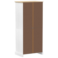 Produktbild för Klädkammare med hylla med dörr Vit 76 x 50 x 170 cm Massiv furu