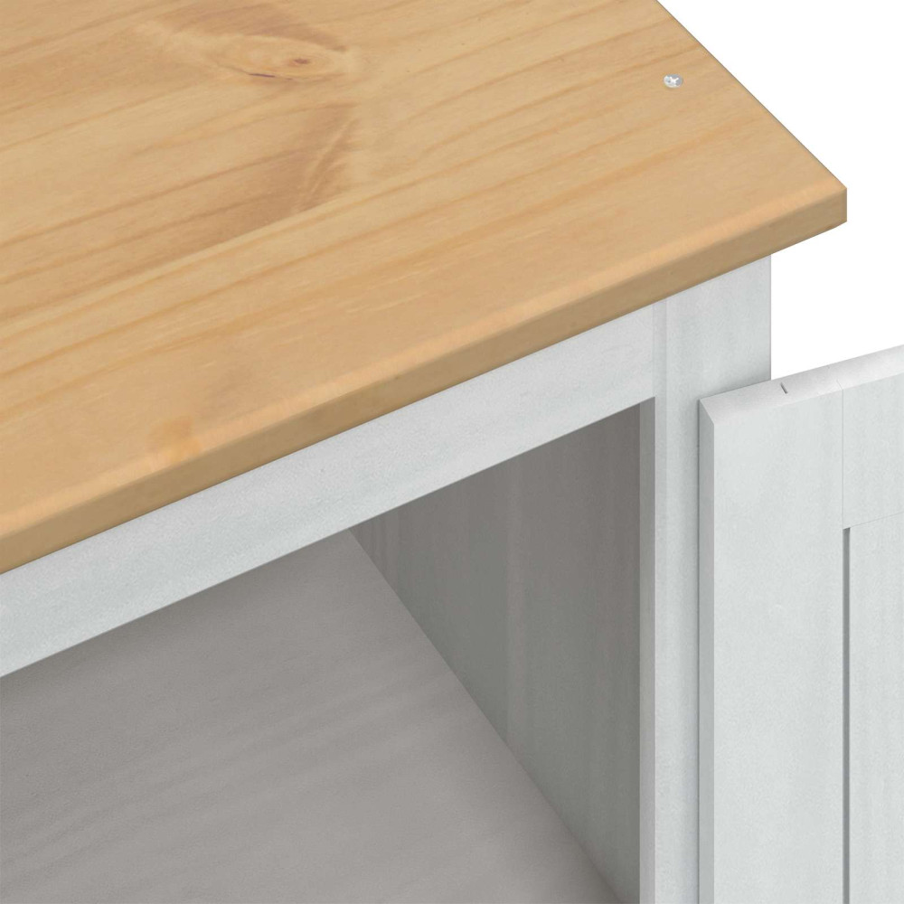 Produktbild för Klädkammare med hylla med dörr Vit 76 x 50 x 170 cm Massiv furu