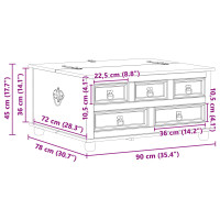 Produktbild för storage box med låda med hylla Vit 90 x78 x 45 cm Massiv furu