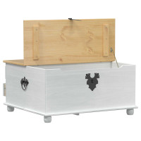 Produktbild för storage box med låda med hylla Vit 90 x78 x 45 cm Massiv furu