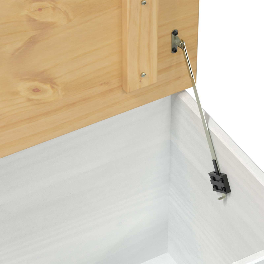 Produktbild för storage box med låda med hylla Vit 90 x78 x 45 cm Massiv furu