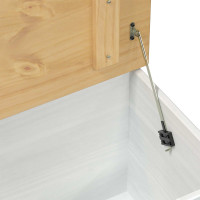 Produktbild för storage box med låda med hylla Vit 90 x78 x 45 cm Massiv furu