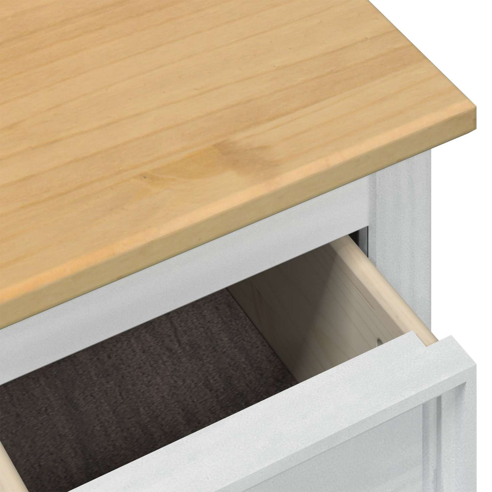 Produktbild för storage box med låda med hylla Vit 90 x78 x 45 cm Massiv furu