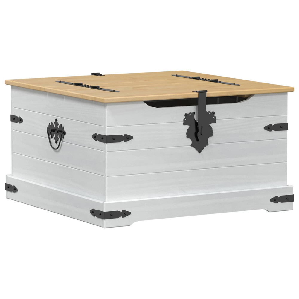 Produktbild för storage box med hylla Vit 78 x 78 x 45 cm Massiv furu