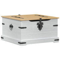 Produktbild för storage box med hylla Vit 78 x 78 x 45 cm Massiv furu