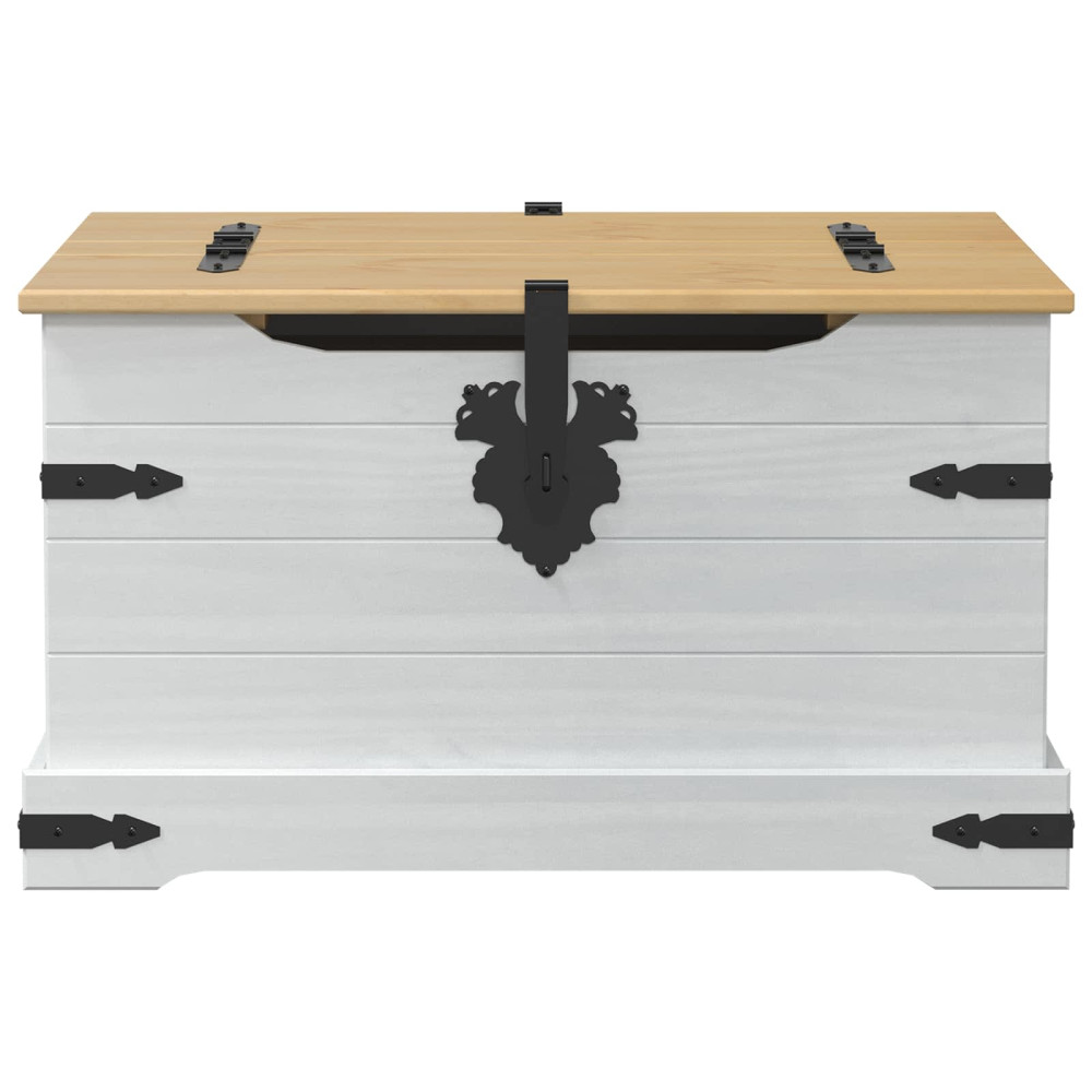 Produktbild för storage box med hylla Vit 78 x 78 x 45 cm Massiv furu