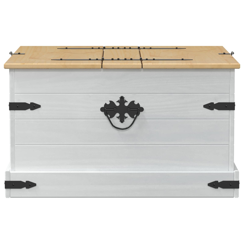 Produktbild för storage box med hylla Vit 78 x 78 x 45 cm Massiv furu