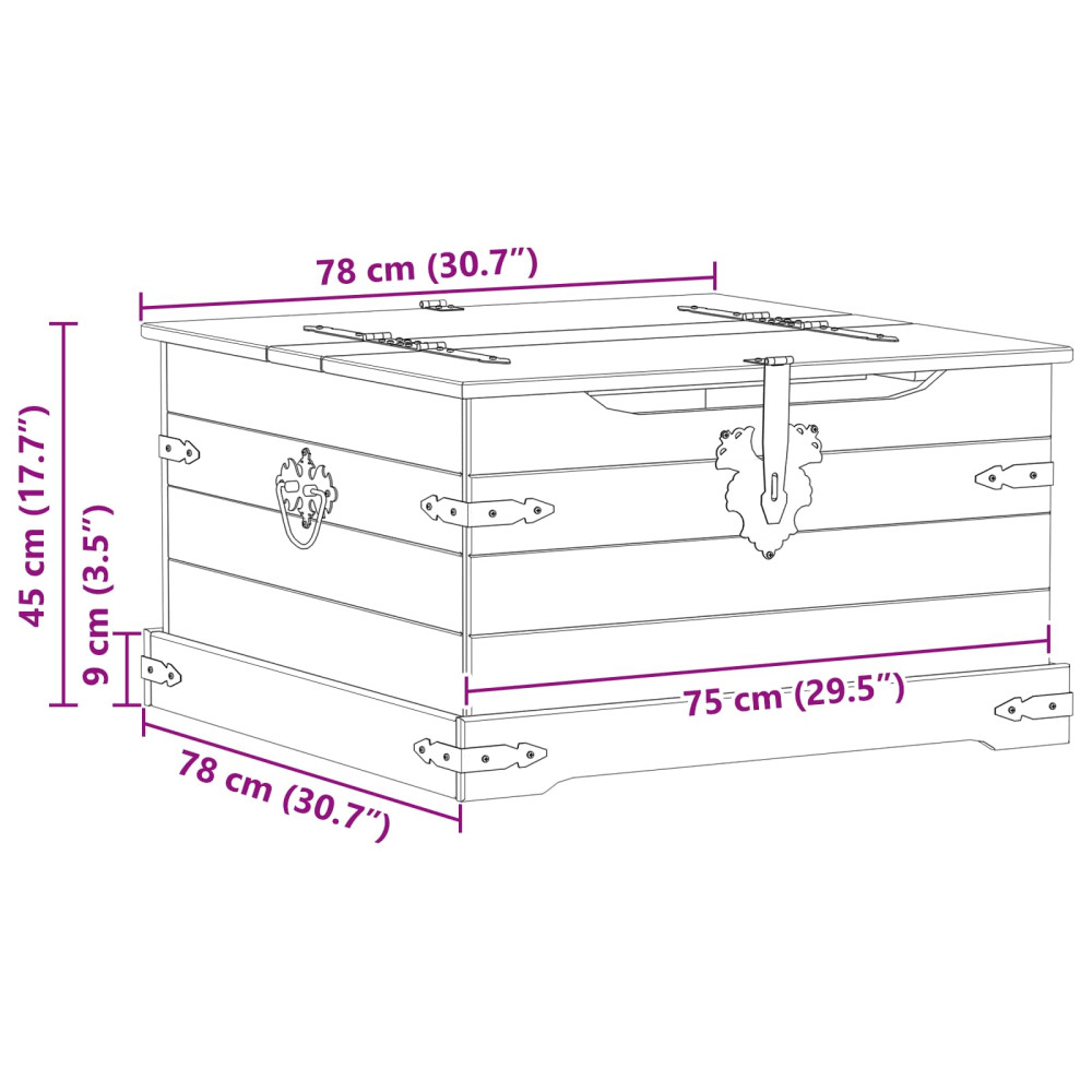 Produktbild för storage box med hylla Vit 78 x 78 x 45 cm Massiv furu