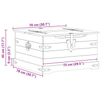 Produktbild för storage box med hylla Vit 78 x 78 x 45 cm Massiv furu