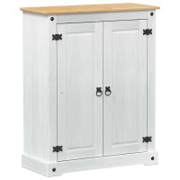 Produktbild för Skoskåp med hylla med dörr Vit 86 x 38,5 x 108 cm Massiv furu