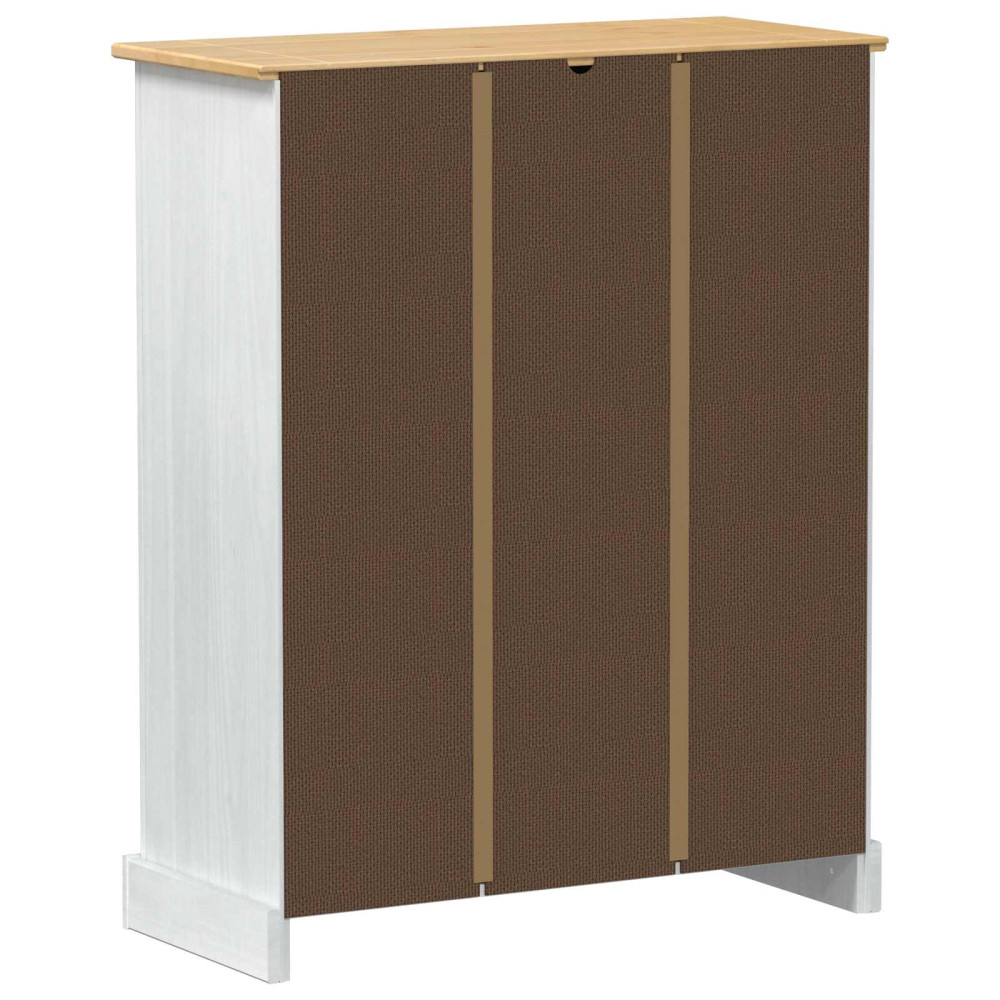 Produktbild för Skoskåp med hylla med dörr Vit 86 x 38,5 x 108 cm Massiv furu