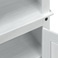 Produktbild för Skoskåp med hylla med dörr Vit 86 x 38,5 x 108 cm Massiv furu