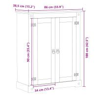 Produktbild för Skoskåp med hylla med dörr Vit 86 x 38,5 x 108 cm Massiv furu