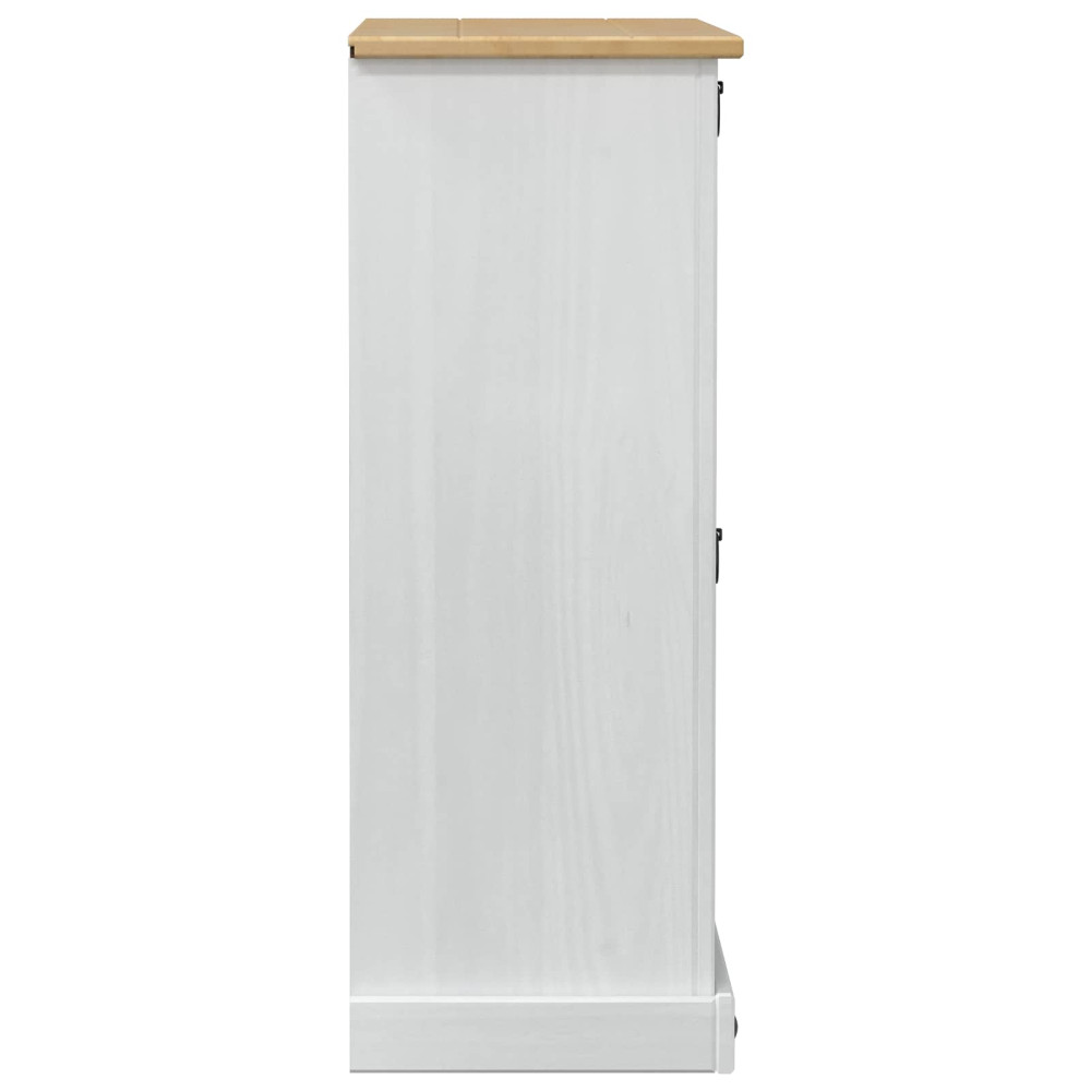 Produktbild för Skoskåp med hylla Corona Vit 99 x 32 x 85 cm Massiv furu