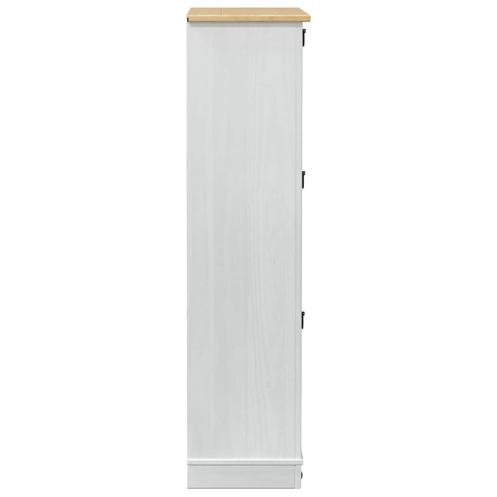 Produktbild för Skoskåp med låda Corona Vit 99 x 32 x 122 cm Massiv furu