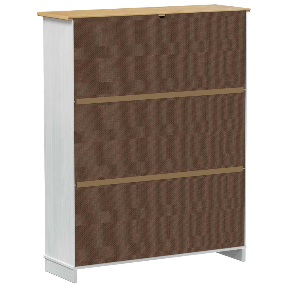 Produktbild för Skoskåp med låda Corona Vit 99 x 32 x 122 cm Massiv furu