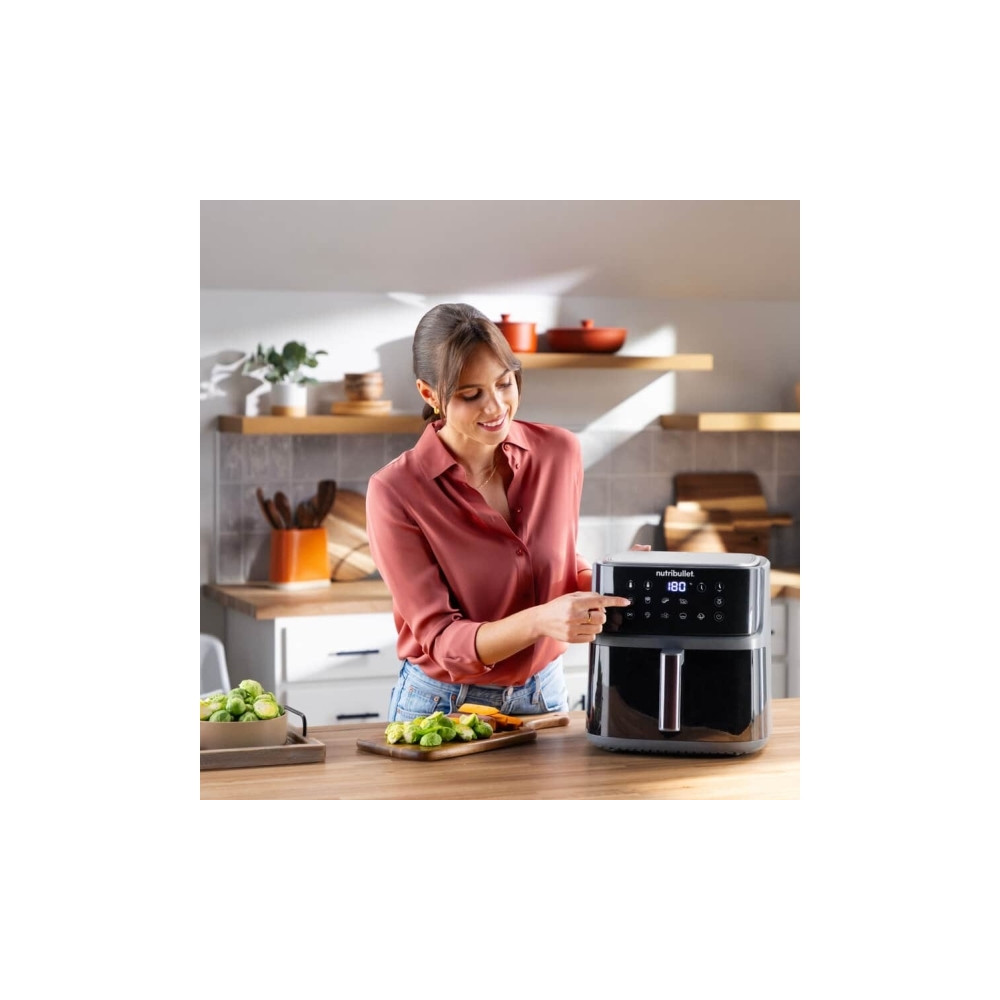 Produktbild för NutriBullet CrispLite Vision, Varmluftsfritös, 8 l, 80 ° C,...