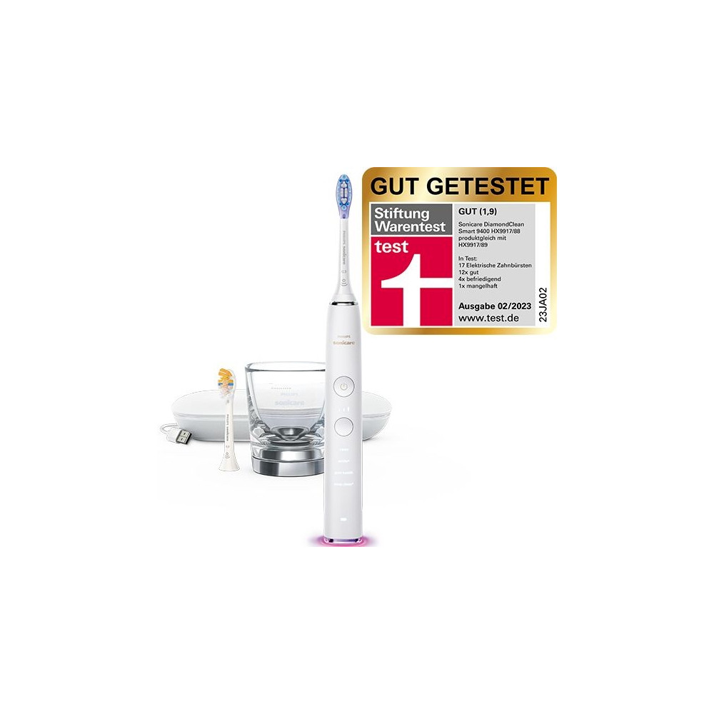 Produktbild för Philips Sonicare DiamondClean Smart 9400 HX9917 - tandborste - vit