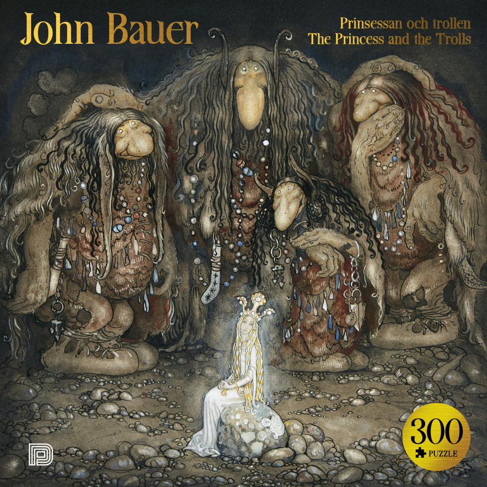 Produktbild för John Bauer. Prinsessan och trollen, pussel 300 bitar (bok)