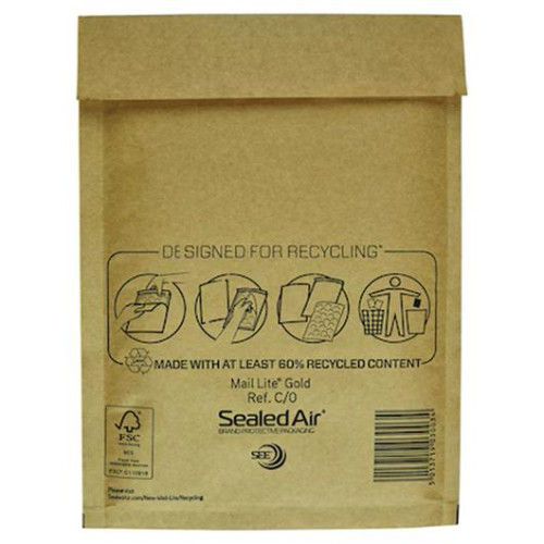 Sealed Air Bubbelpåse C/0 150x210mm brun 200/fp
