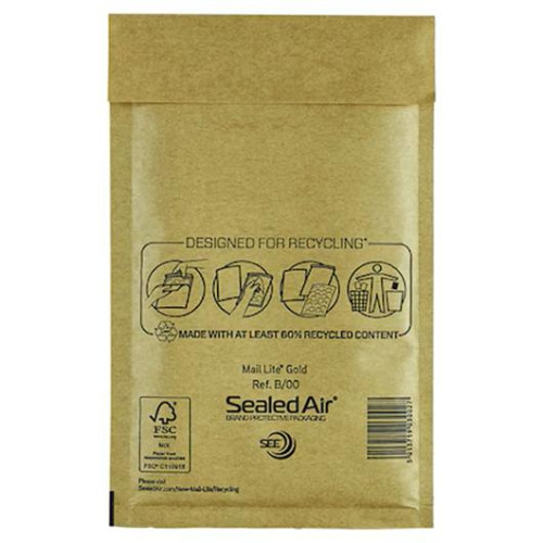 Sealed Air Bubbelpåse 120x210mm brun 200/fp