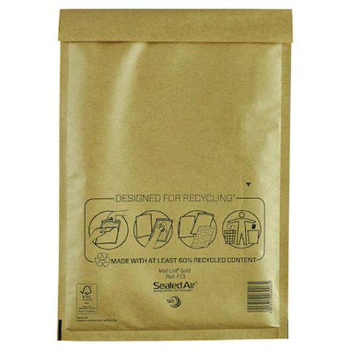 Sealed Air Bubbelpåse F/3 220x330mm brun 100/fp