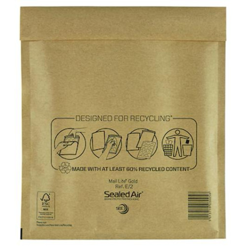 Sealed Air Bubbelpåse E/2 220x260mm brun 200/fp