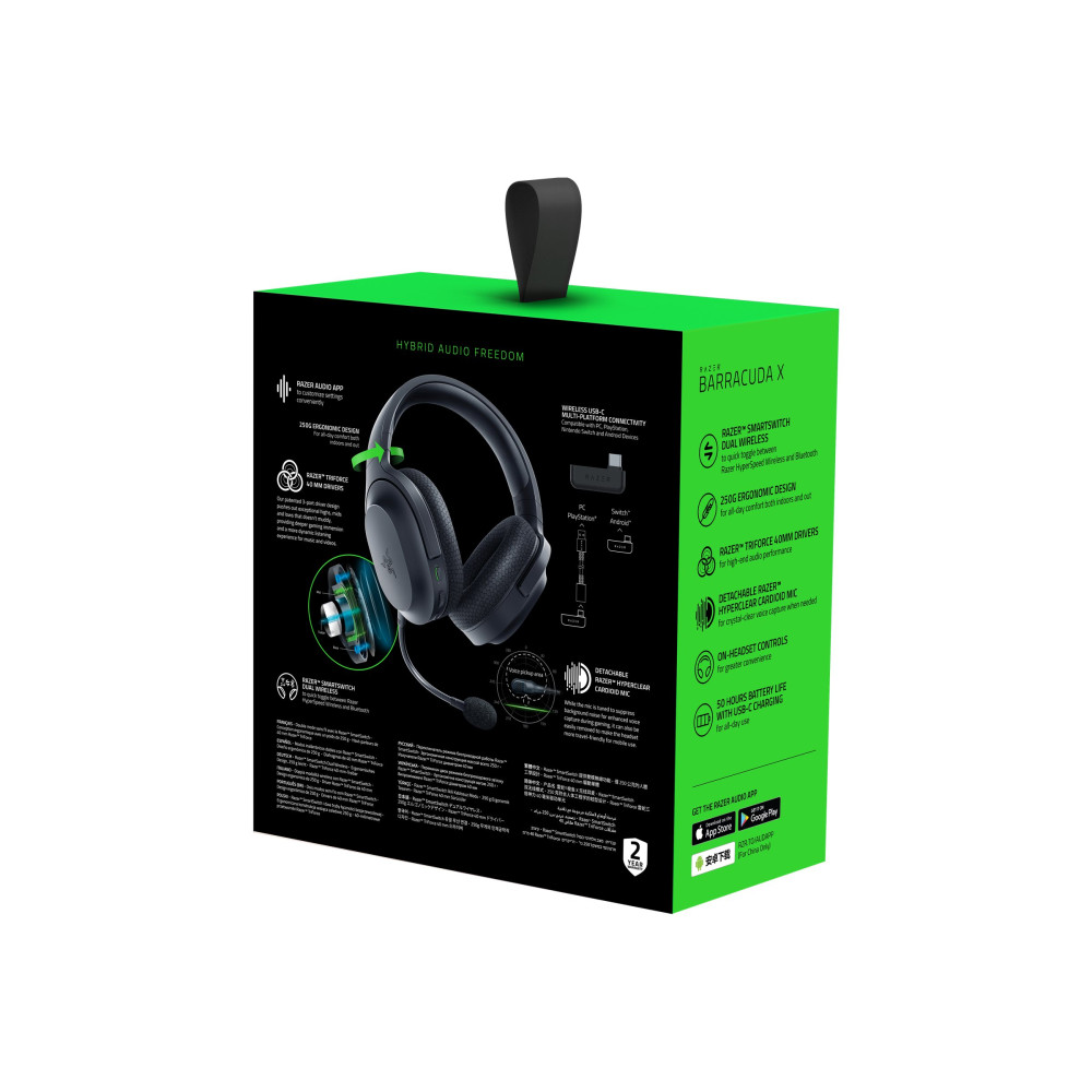 Produktbild för Razer Barracuda X - headset - 3,5 mm kontakt, USB-C