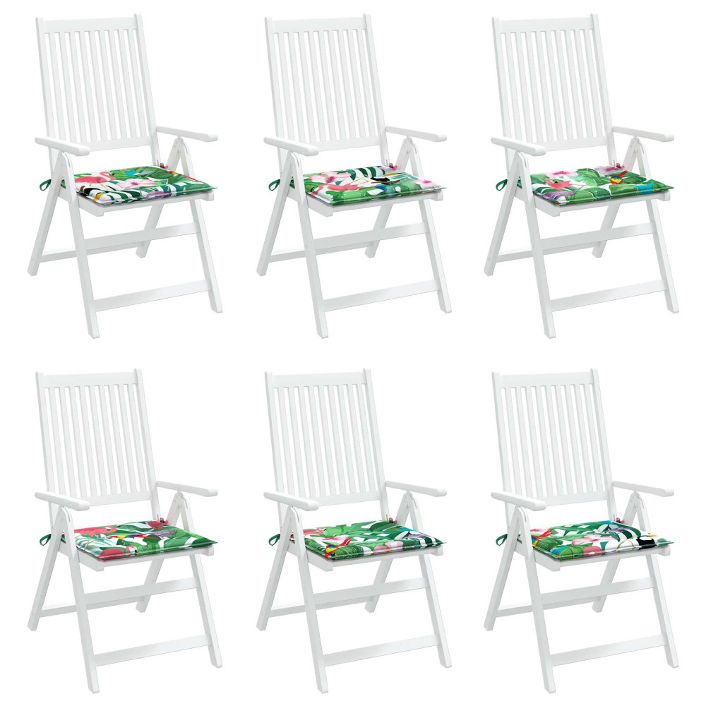 Produktbild för Stolkuddar 6 pcs Flerfärgsdesign 50 x 50 x 4 cm Oxford Tyg