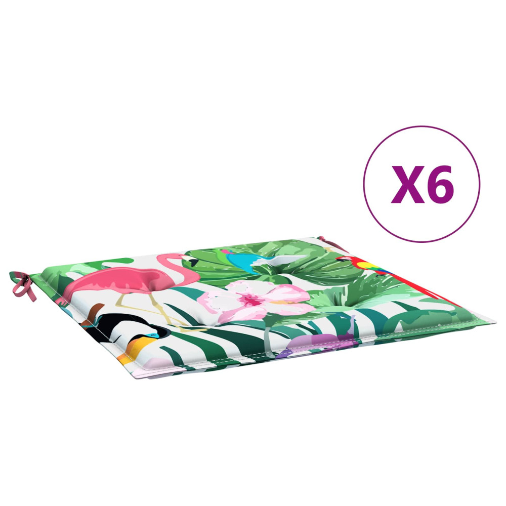 Produktbild för Stolkuddar 6 pcs Flerfärgsdesign 50 x 50 x 4 cm Oxford Tyg