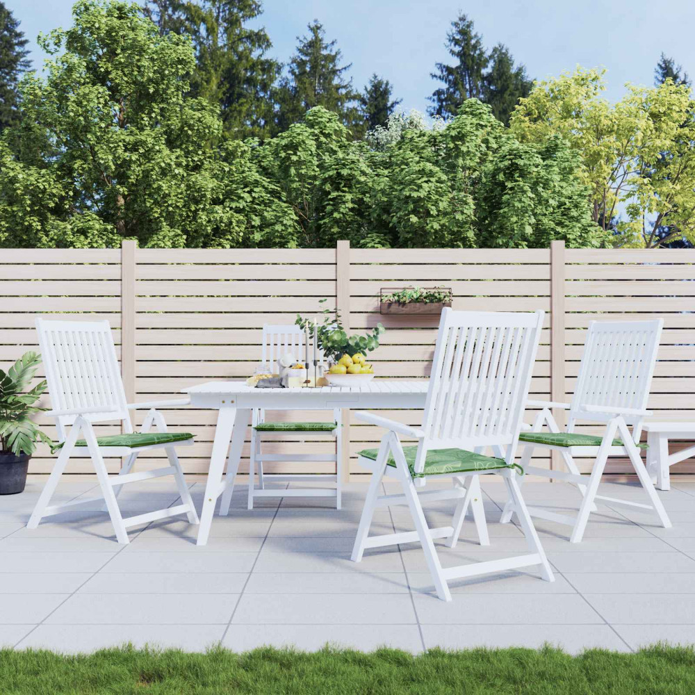 Produktbild för Stolkuddar 4 pcs Grön och Vit 50 x 50 x 4 cm Oxford Tyg