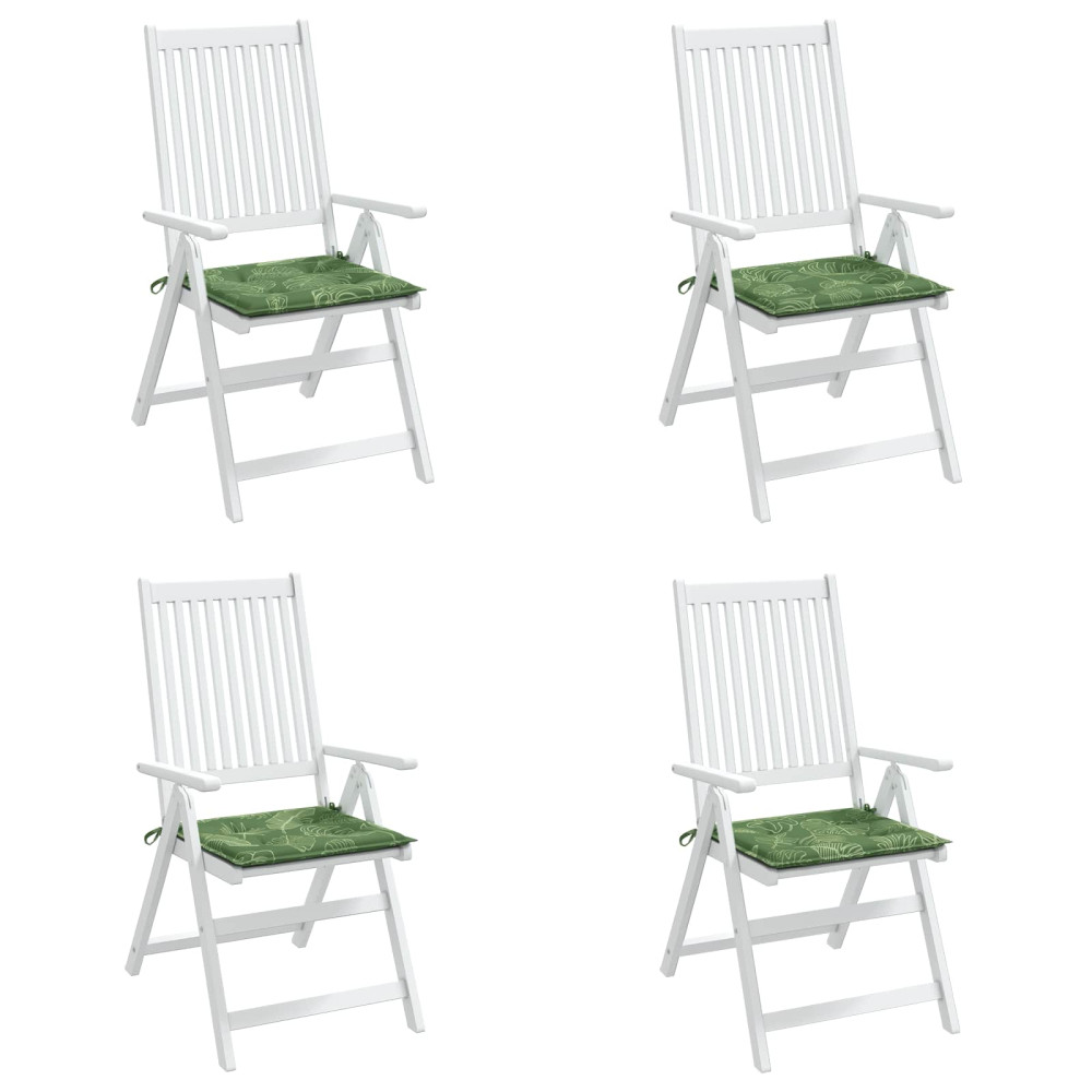 Produktbild för Stolkuddar 4 pcs Grön och Vit 50 x 50 x 4 cm Oxford Tyg