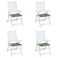 Produktbild för Stolkuddar 4 pcs Grön och Vit 50 x 50 x 4 cm Oxford Tyg