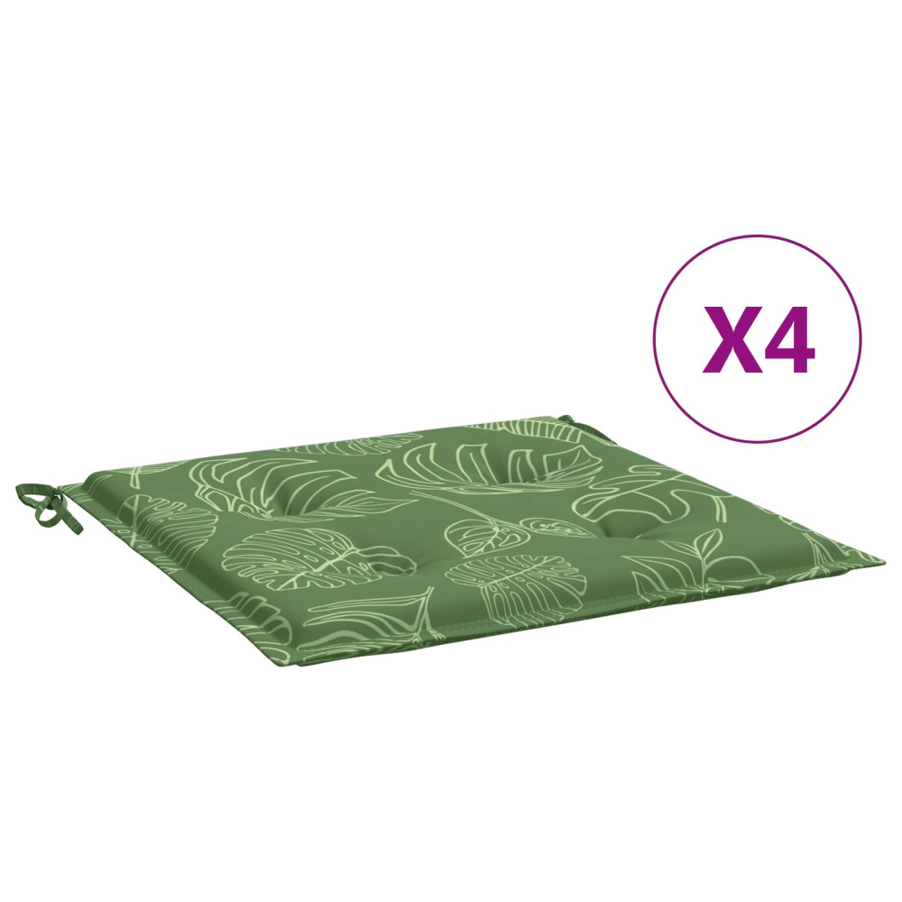 Produktbild för Stolkuddar 4 pcs Grön och Vit 50 x 50 x 4 cm Oxford Tyg
