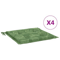 Produktbild för Stolkuddar 4 pcs Grön och Vit 50 x 50 x 4 cm Oxford Tyg