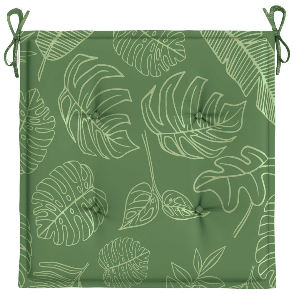 Produktbild för Stolkuddar 4 pcs Grön och Vit 50 x 50 x 4 cm Oxford Tyg