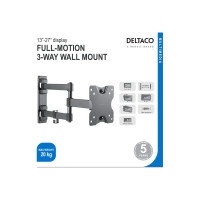 Produktbild för DELTACO ARM-1204 konsol - fullständig rörelse - för TV/monitor - svart